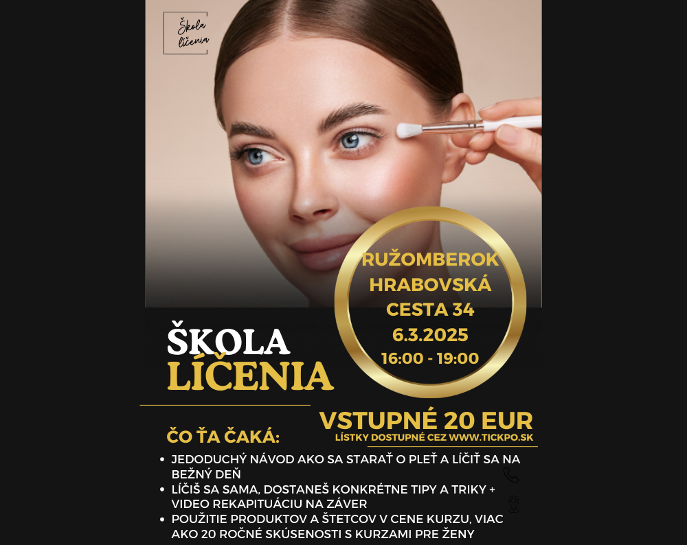 Škola líčenia Ružomberok - podujatie na tickpo-sk
