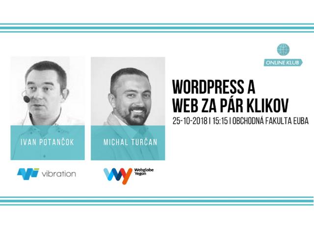 WordPress a web za pár klikov - podujatie na tickpo-sk