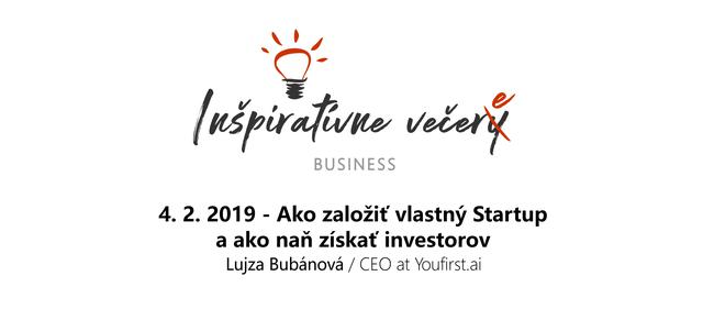 Ako založiť vlastný Startup a ako naň získať investorov - Lujza Bubánová / CEO at Youfirst.ai - podujatie na tickpo-sk