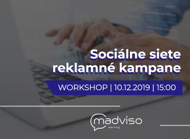 Workshop Sociálne siete - reklamy 10.12. - podujatie na tickpo-sk