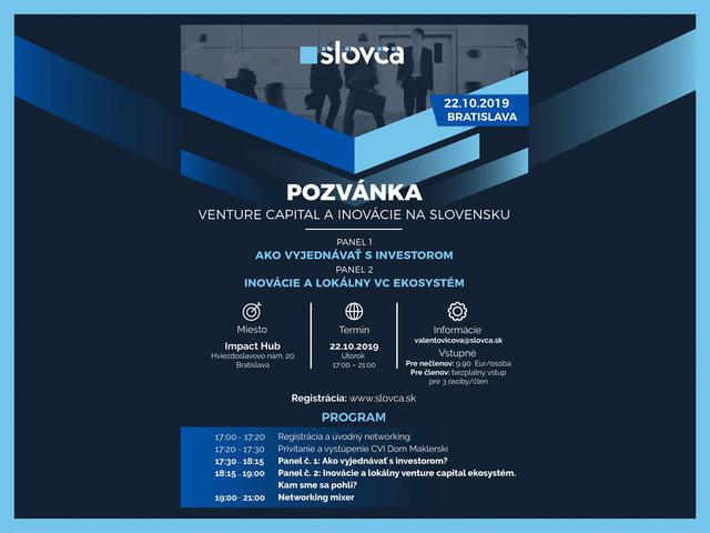 SLOVCA - VENTURE CAPITAL A INOVÁCIE NA SLOVENSKU - podujatie na tickpo-sk