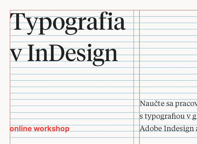 Typografia v Adobe InDesign - podujatie na tickpo-sk