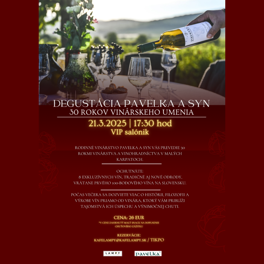 Degustácia PAVELKA a SYN - podujatie na tickpo-sk