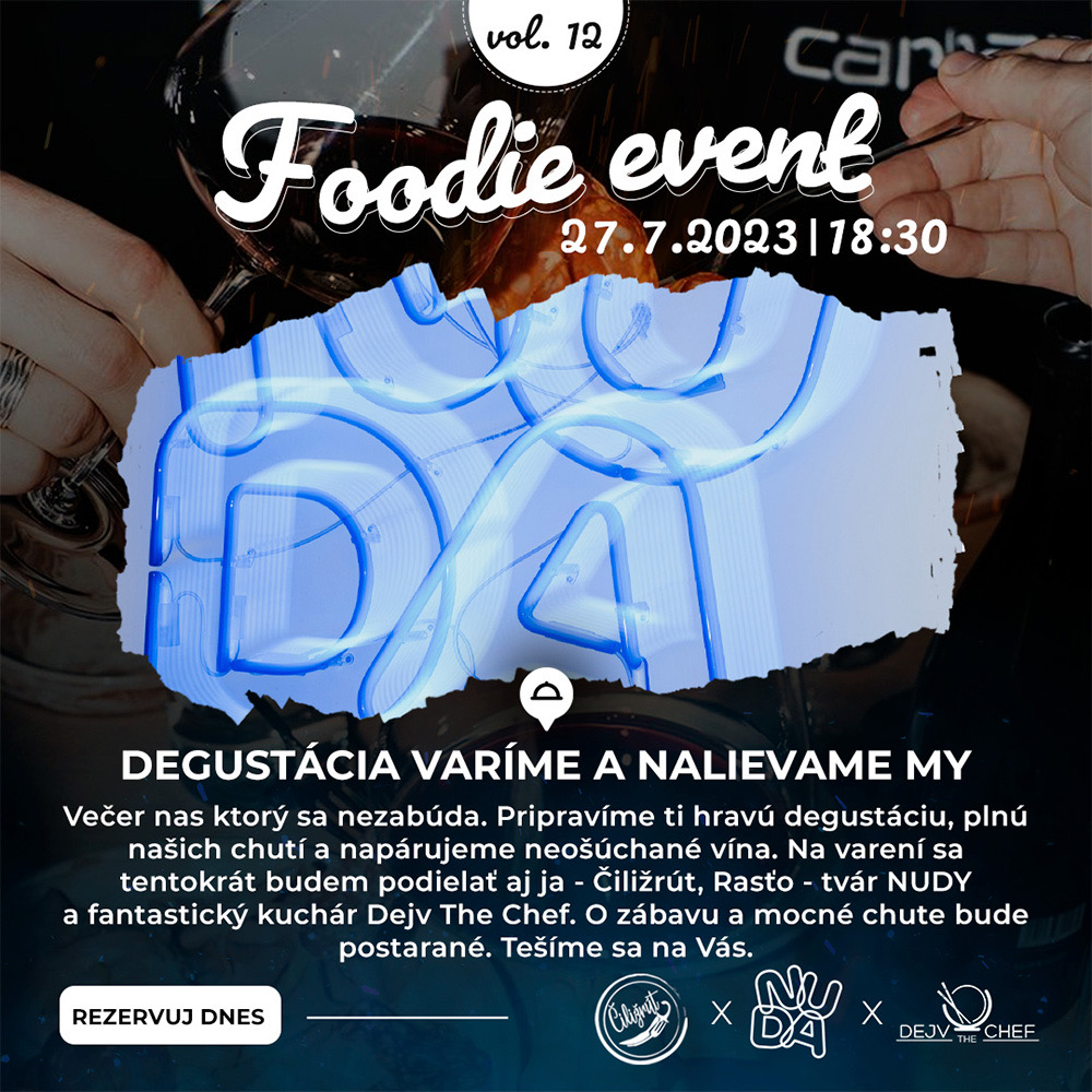 Jedlo & Víno - nenudný večer v NUDA bare - Foodie event vol. 12 - podujatie na tickpo-sk
