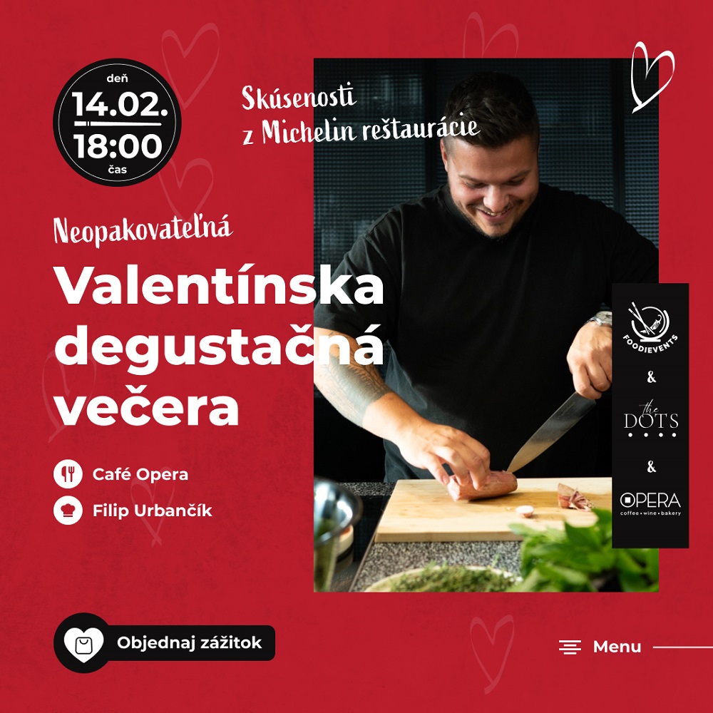 Valentínska degustačná večera od FOODIEVENTS - podujatie na tickpo-sk
