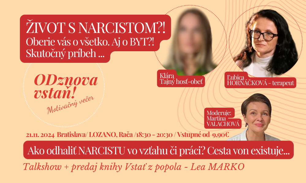 Narcista a ko nájsť cestu zo vzťahu s narcistom - podujatie na tickpo-sk