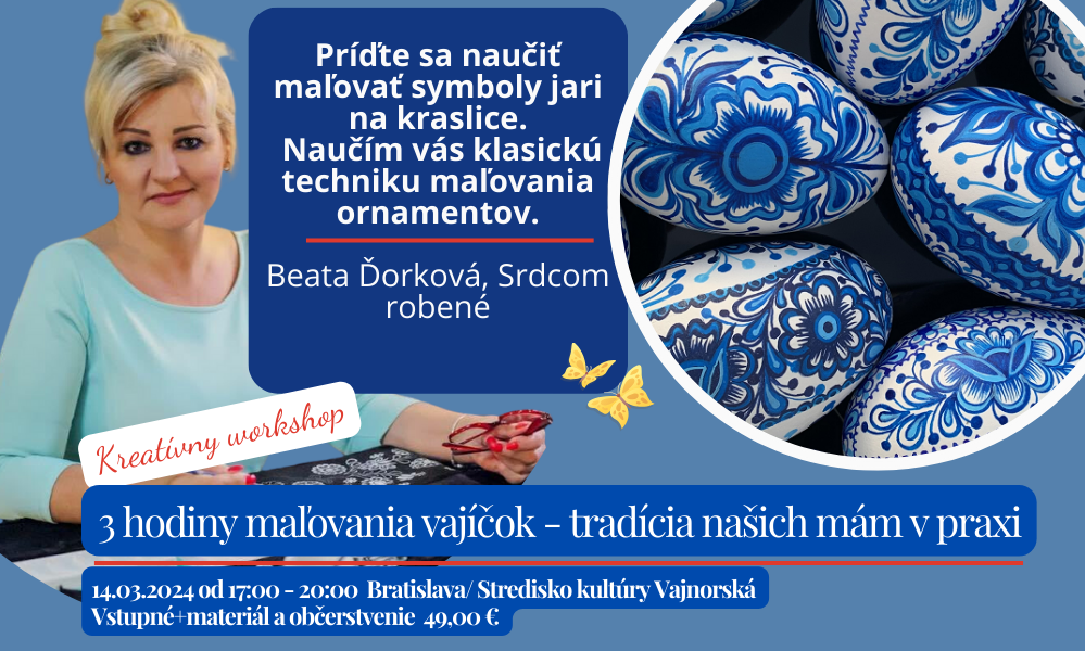 Maľovanie kraslíc workshop v Bratislve Srdcom Robené - podujatie na tickpo-sk
